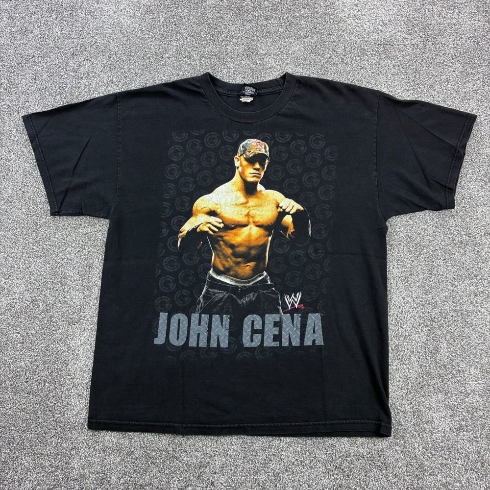 Vintage Y2K John Cena Shirt Mens XL Black WWE Wrestling 2007 You Can't See Me